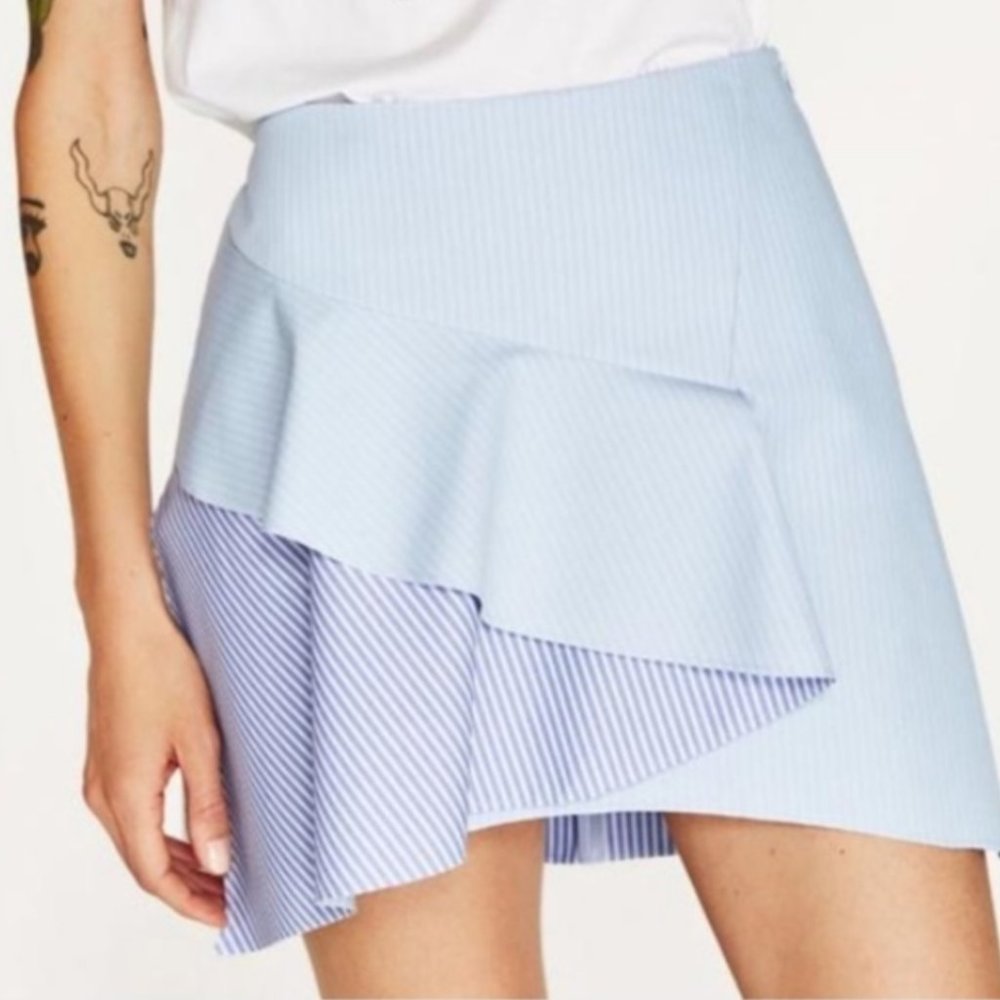 Zara A-line ruffle mini skirt